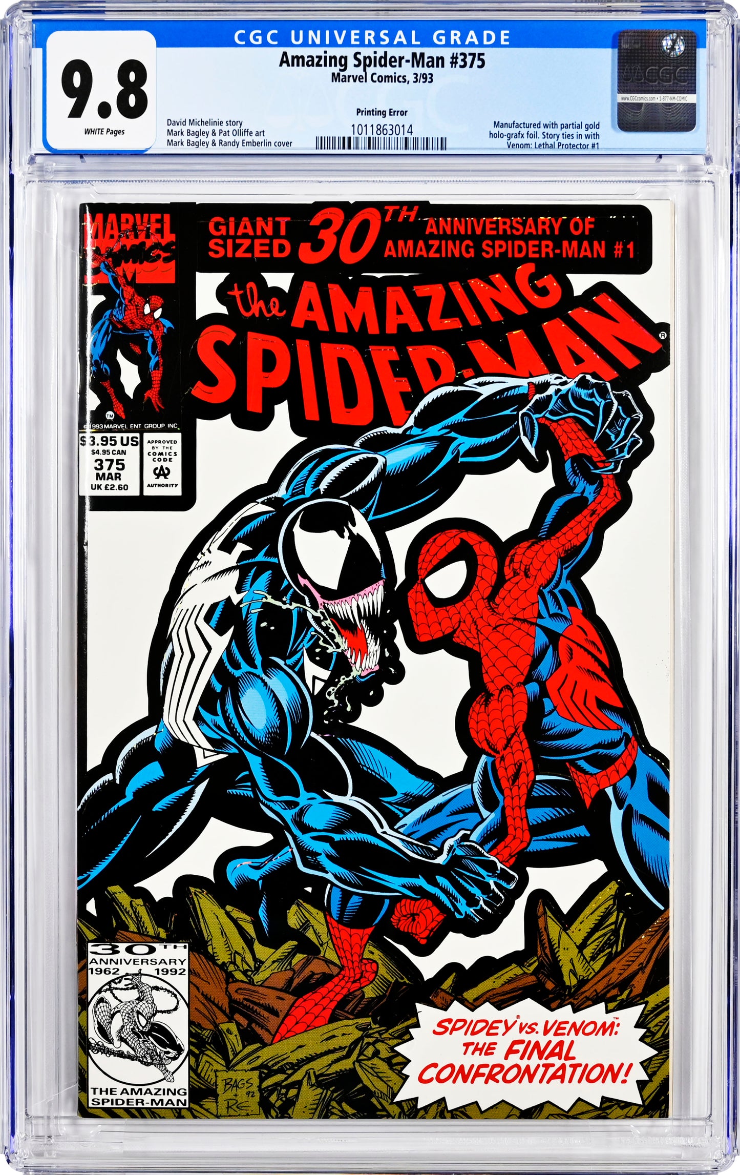 The Amazing Spider-Man #375 White Printing Error CGC 9.8