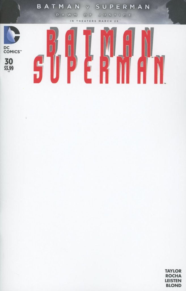 BATMAN SUPERMAN #30 BLANK VAR ED